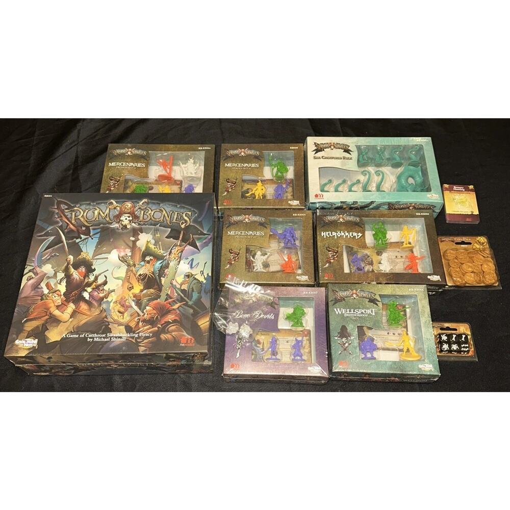 Cool Mini Or Not Miniatures Rum & Bones Kickstarter Mercenaries W/ Extras Sealed